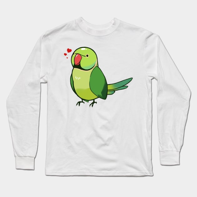 Ringneck Parakeet 1 Long Sleeve T-Shirt by Shemii